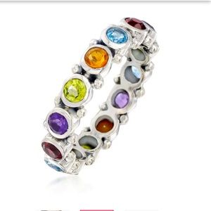 Multi Gemstone Eternity Band Size 7